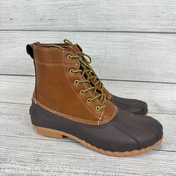 Lands End Men's Haze Brown Durable All Weather Duck Boots Size 13 - Picture 5 of 11